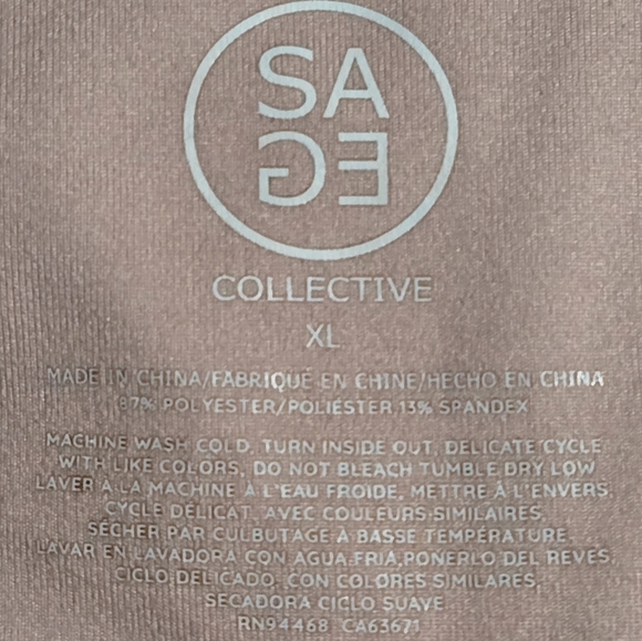 SAGE collective leggings with pockets Dusty pink women's size Xl - Picture 3 of 3